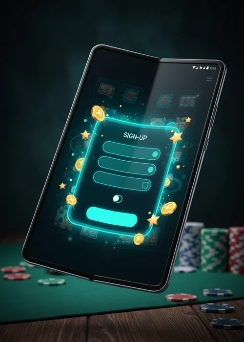 Screenshot of Aura Casino registration form with player details being entered, showing a secure sign-up process.